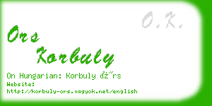 ors korbuly business card